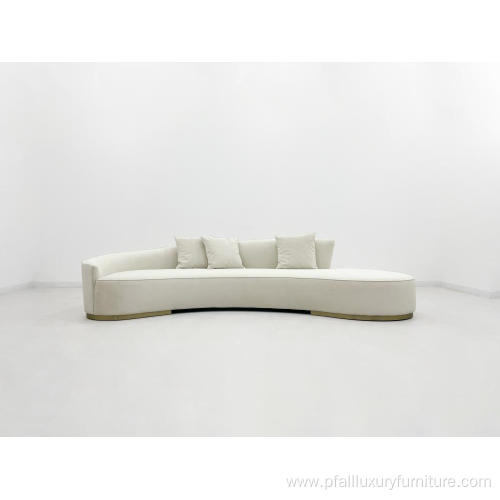 Modern New Design Small Fabric Curved Corner Sofa